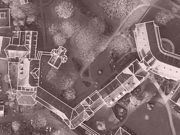 Orthophoto mit Dachkanten