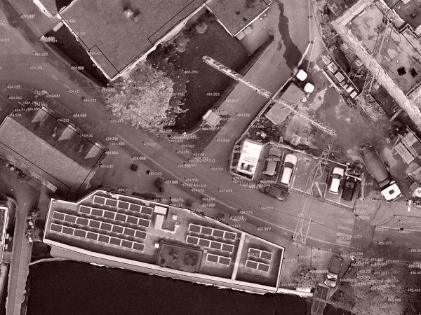 Orthophoto und terrestrisch gemessene Punkte