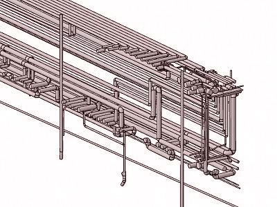 3D-Modell der Rohre