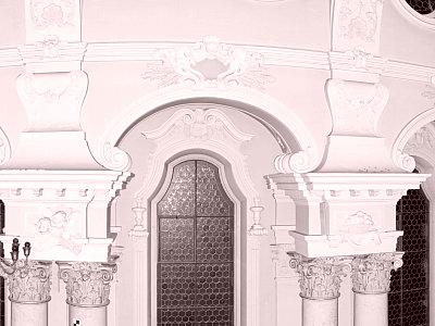 Ausschnitt der Kircheninnenseite Scanbild