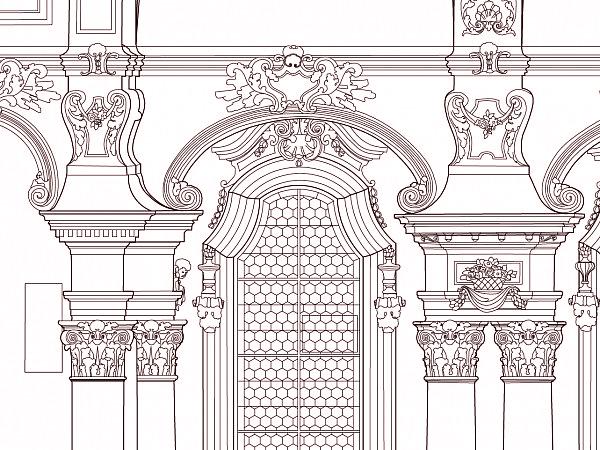 Ausschnitt der Kircheninnenseite CAD-Plan