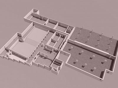 3D-Modell UG mit Tiefgarage und Boden des Schwimmerbeckens