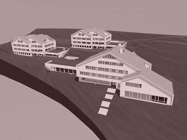 Gesamtmodell der drei Aussenhüllen inklusive Geländeaufnahmen