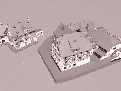 3D-Modell aller modellierten Gebäude