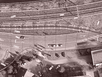 Aufbereitete 3D-Daten entlang des Gleisbereichs in Rheineck mit hinterlegtem, hochaufgelöstem Orthophoto der Drohnenaufnahme.