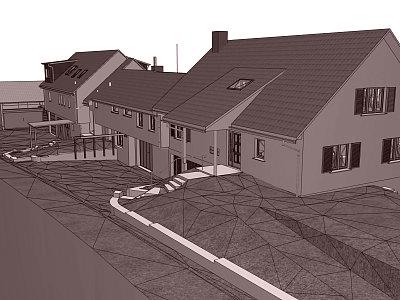 3D-Modell - Sicht von der Strasse