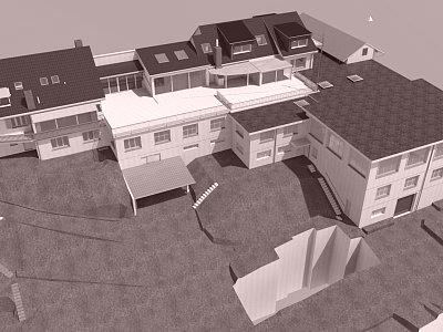 3D-Modell des Geländes und der Aussenhülle