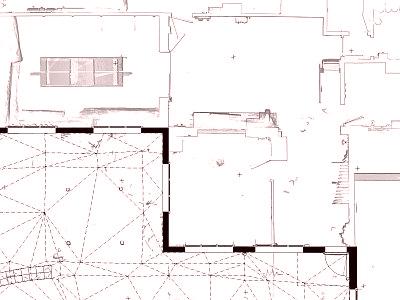 Grundrissplan Aussenhülle und Orthobild des Innenraumes