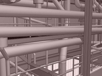 3D-Modell Leitungen: Sicht von der Seite