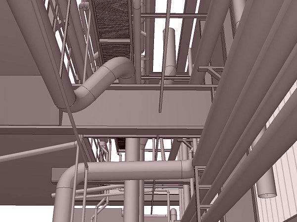 3D-Modell Leitungen: Sicht von unten